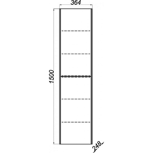 Aqwella Пенал для ванной Mobi 35 белый/бетон светлый – фотография-2